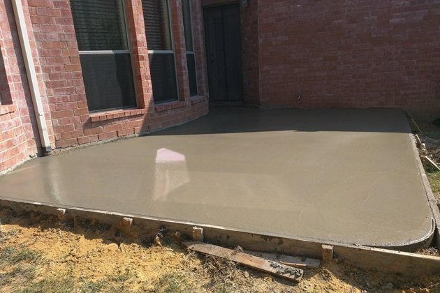 Concrete slab forming an attractive outdoor patio space